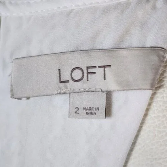 Loft White Lacy Scalloped Midi Spring Dress Size 2 - Picture 7 of 8